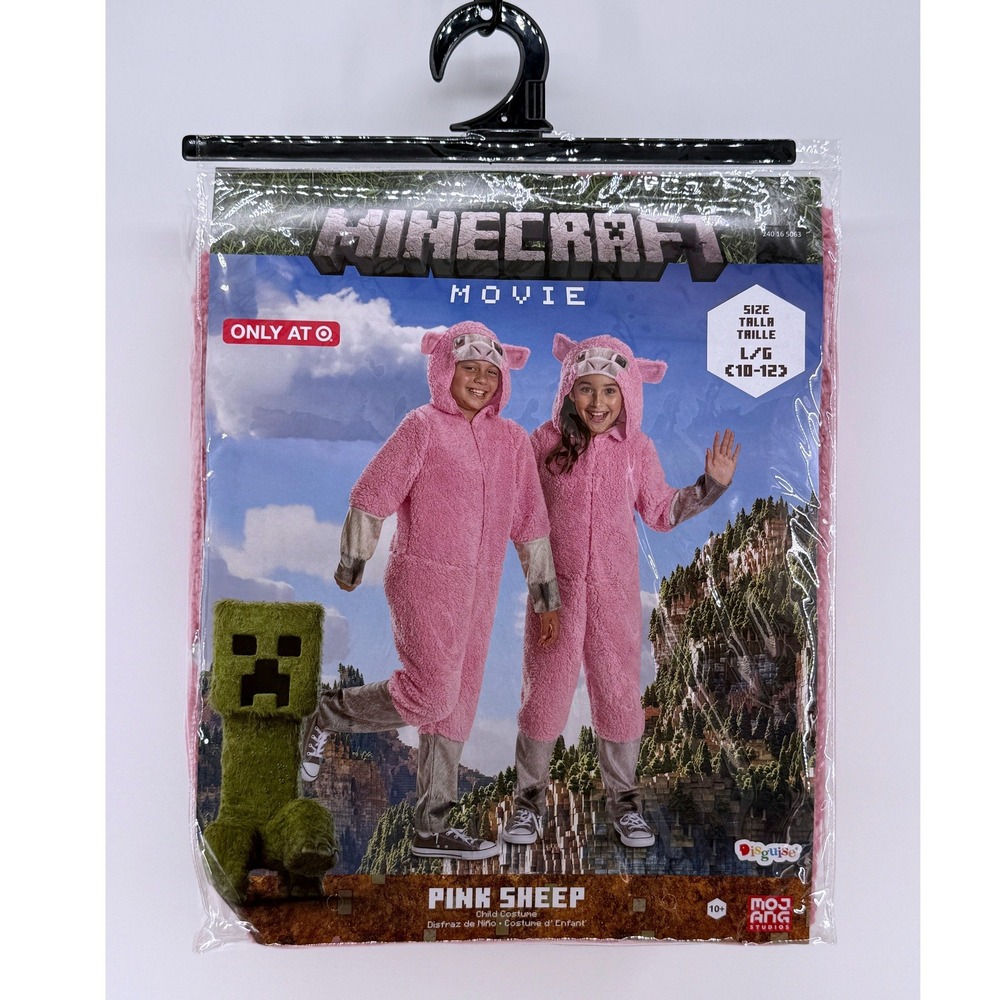 Minecraft Movie Pink Sheep Child Costume Disguise Large 10-12 Target Exclusive